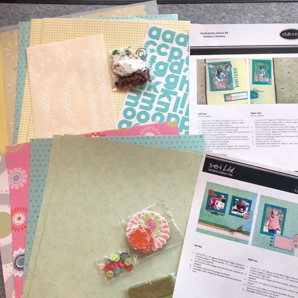 TWO SEI Double Page Spreads for Scrapbooking